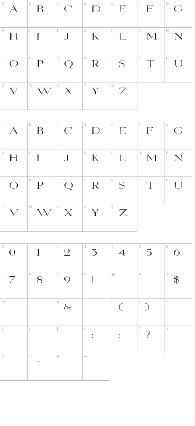 Elizabeth Wd character map