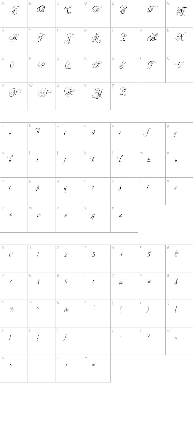 Ellida-PDF character map