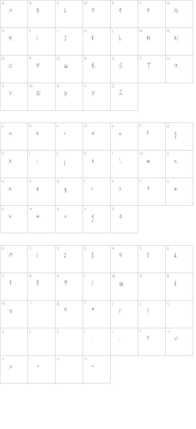 Ellifont character map