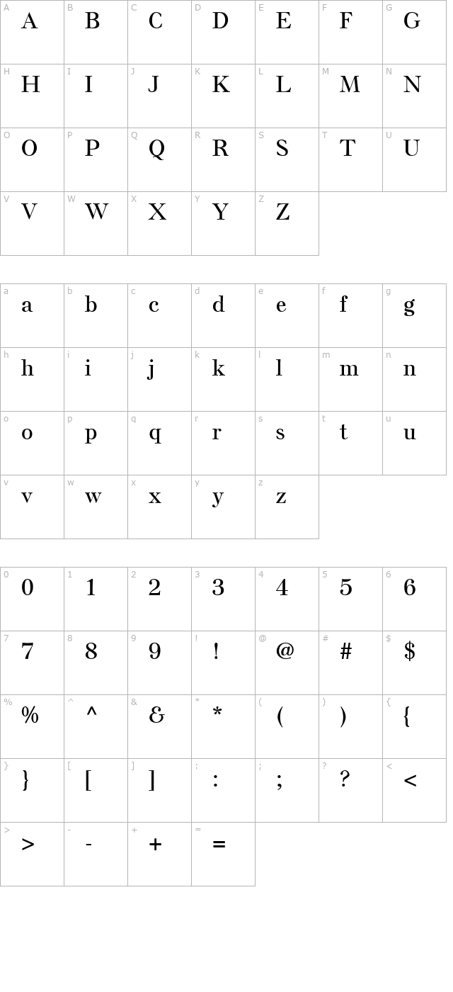 ElseNPLSemi-Bold character map