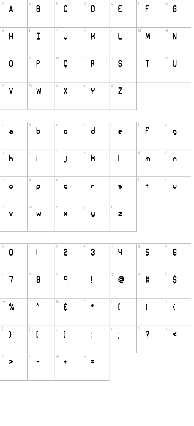 Elsewhere -BRK- character map