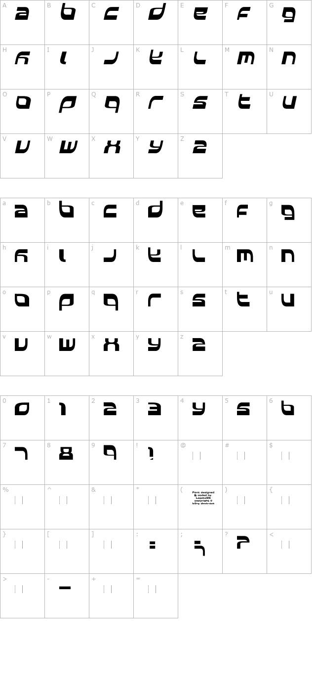 Elside-capsitalic character map