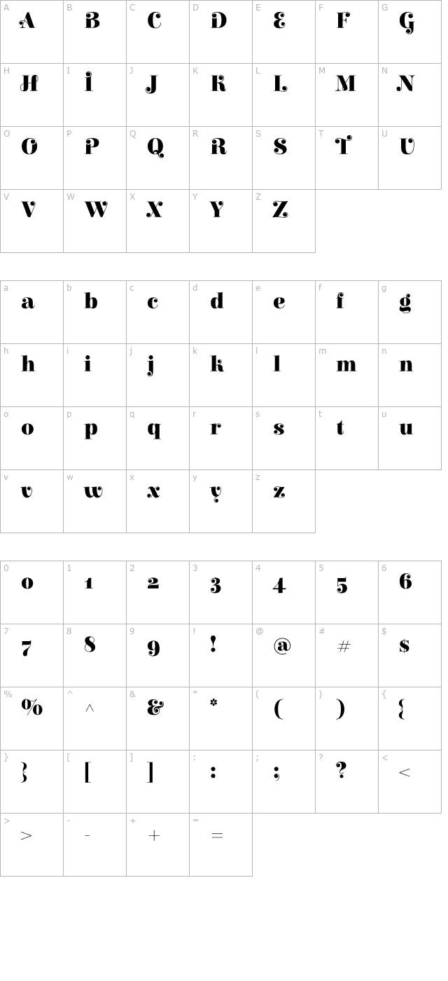 elsie-swash-caps-black character map