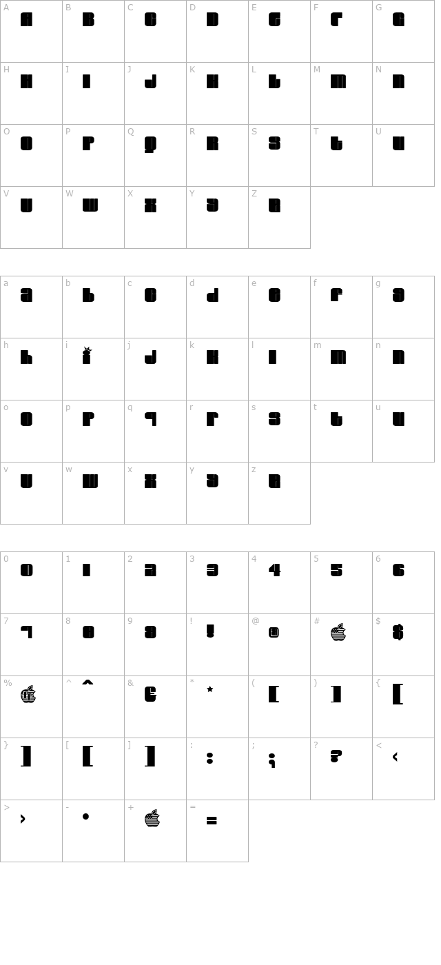 Elvis character map