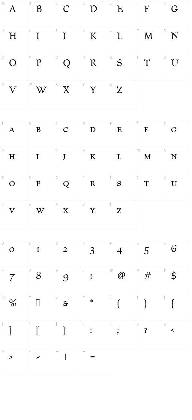 elysium-small-caps-let character map