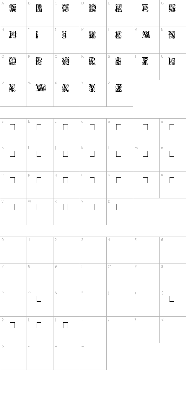 elzevier-caps character map