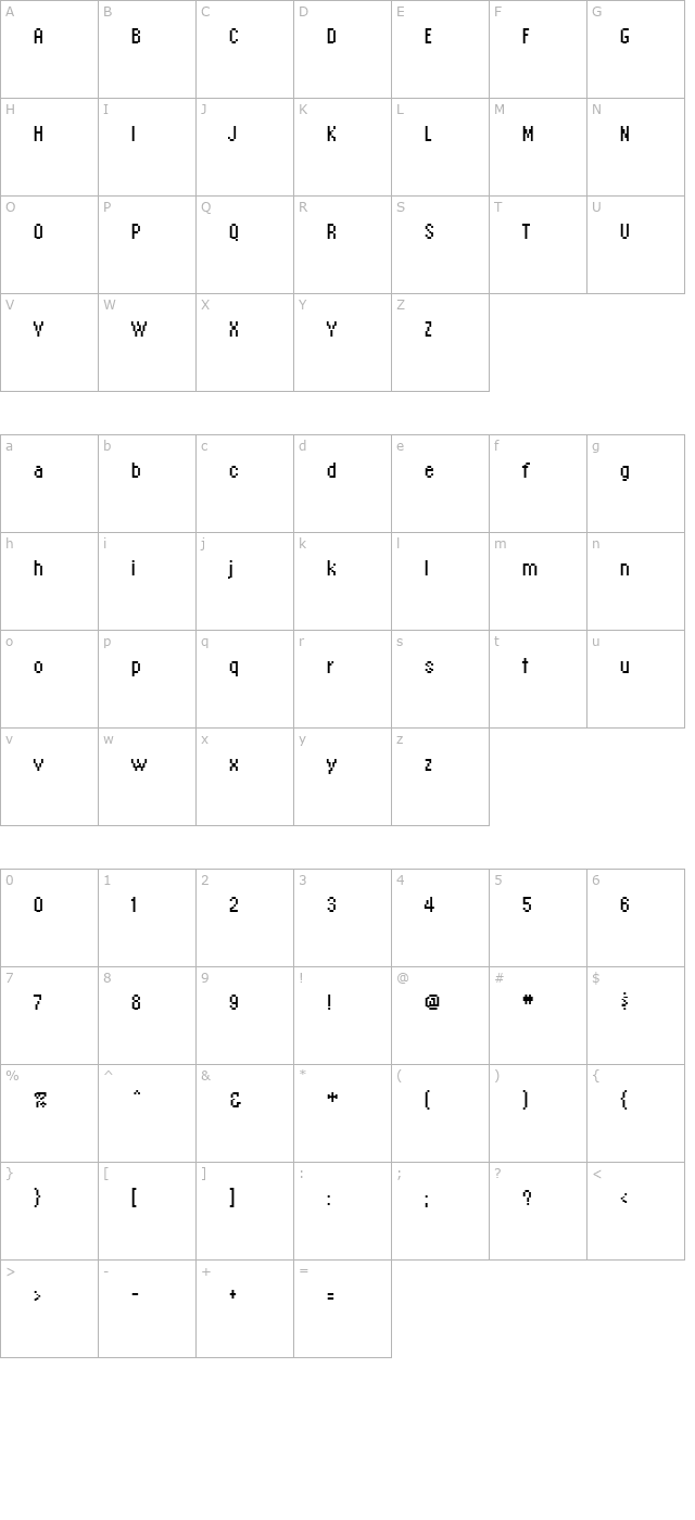 EmperorEight Regular character map