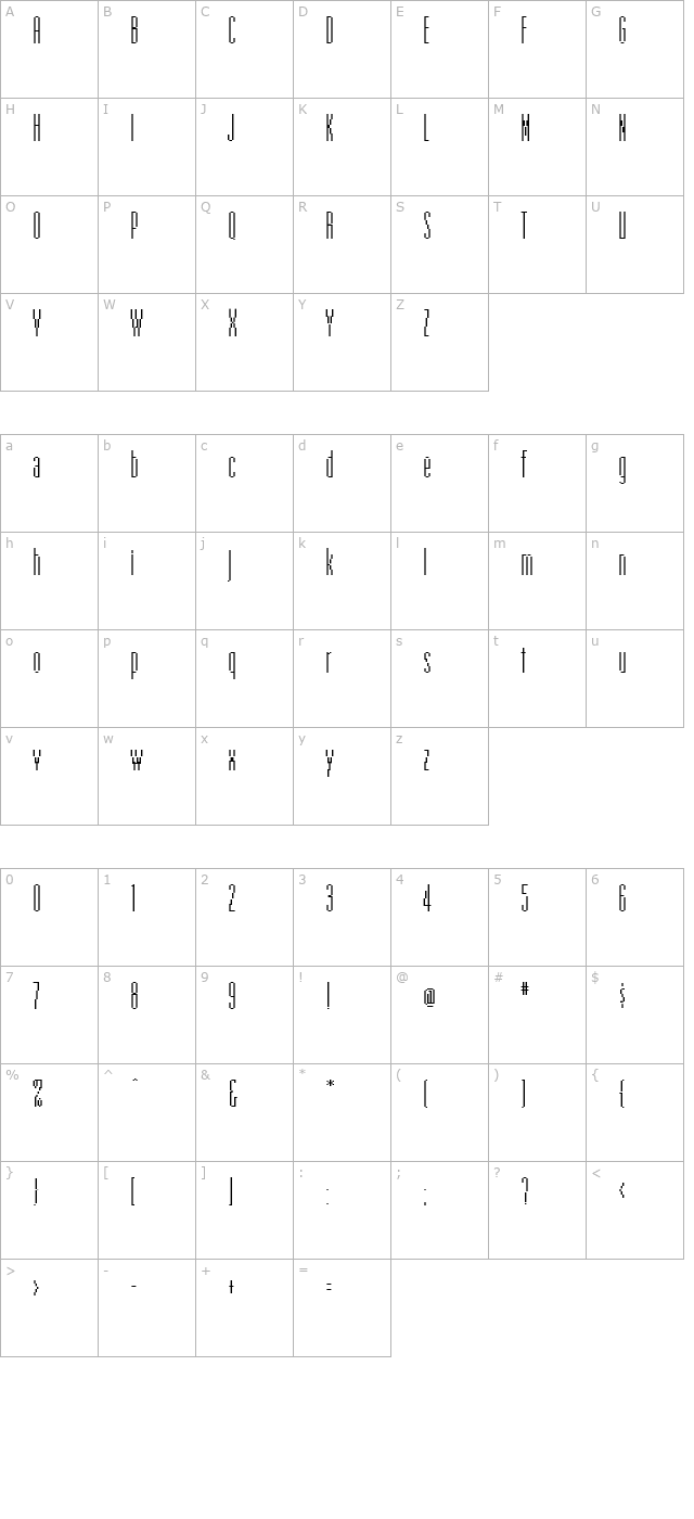 emperornineteen-regular character map