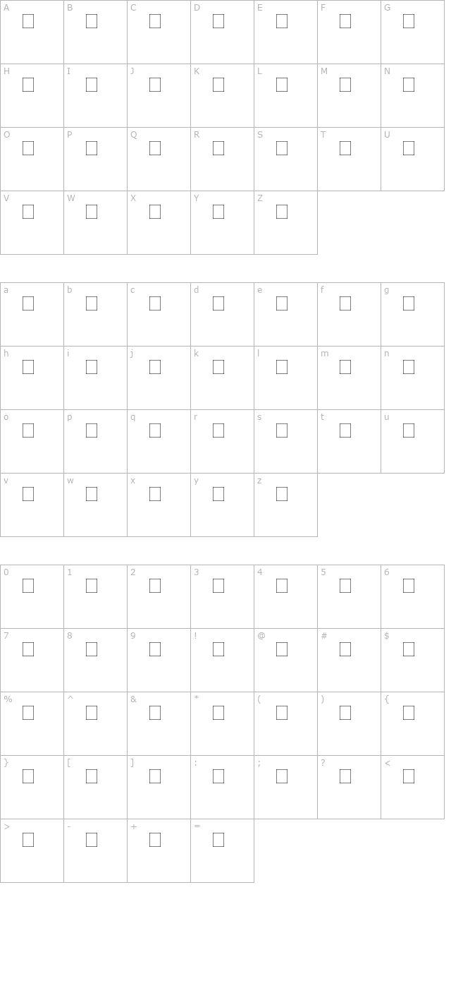 empty-unicode-font character map