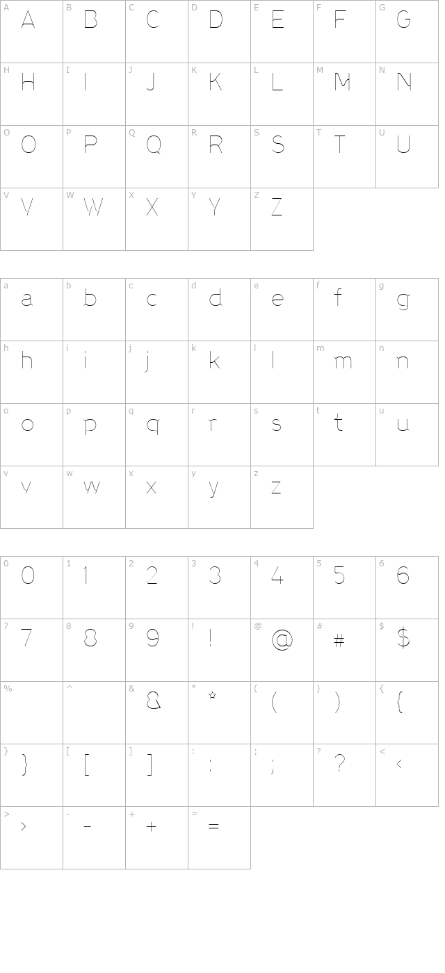 Enabler-Thin character map