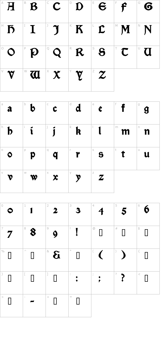 Enchantment Black character map