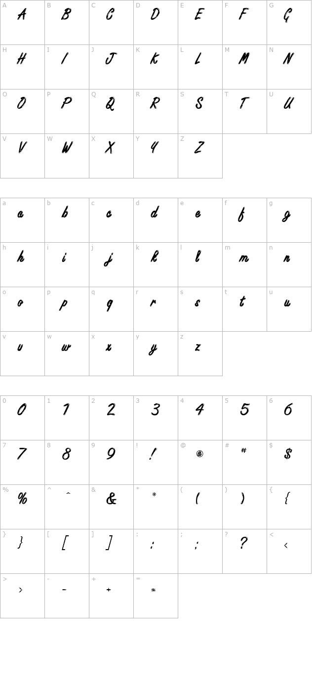 Encino Normal character map