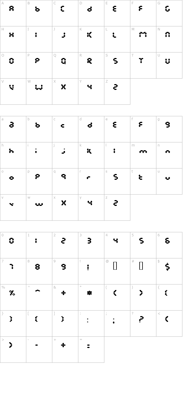 Endless Showroom Regular character map