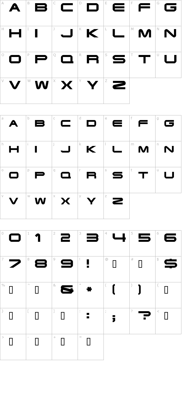 endzone character map