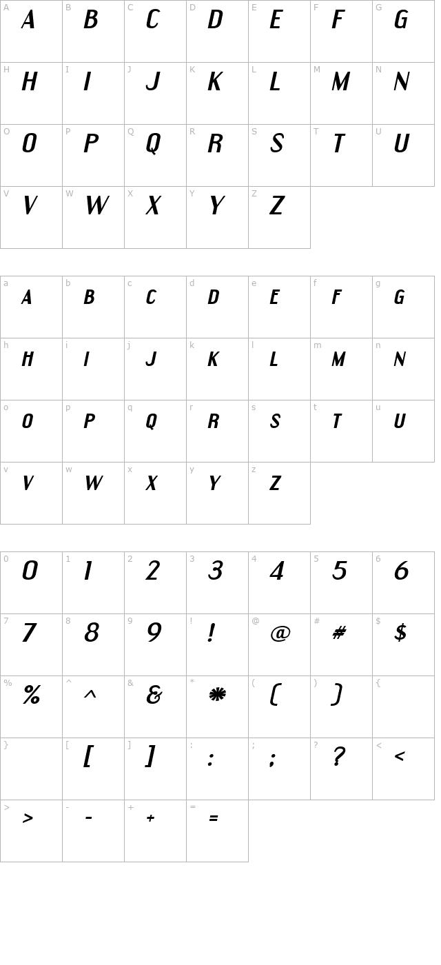 engebrechtre-expanded-bold-italic character map