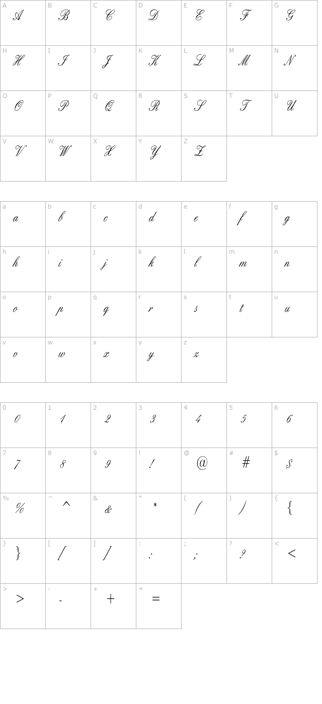 english-cn character map