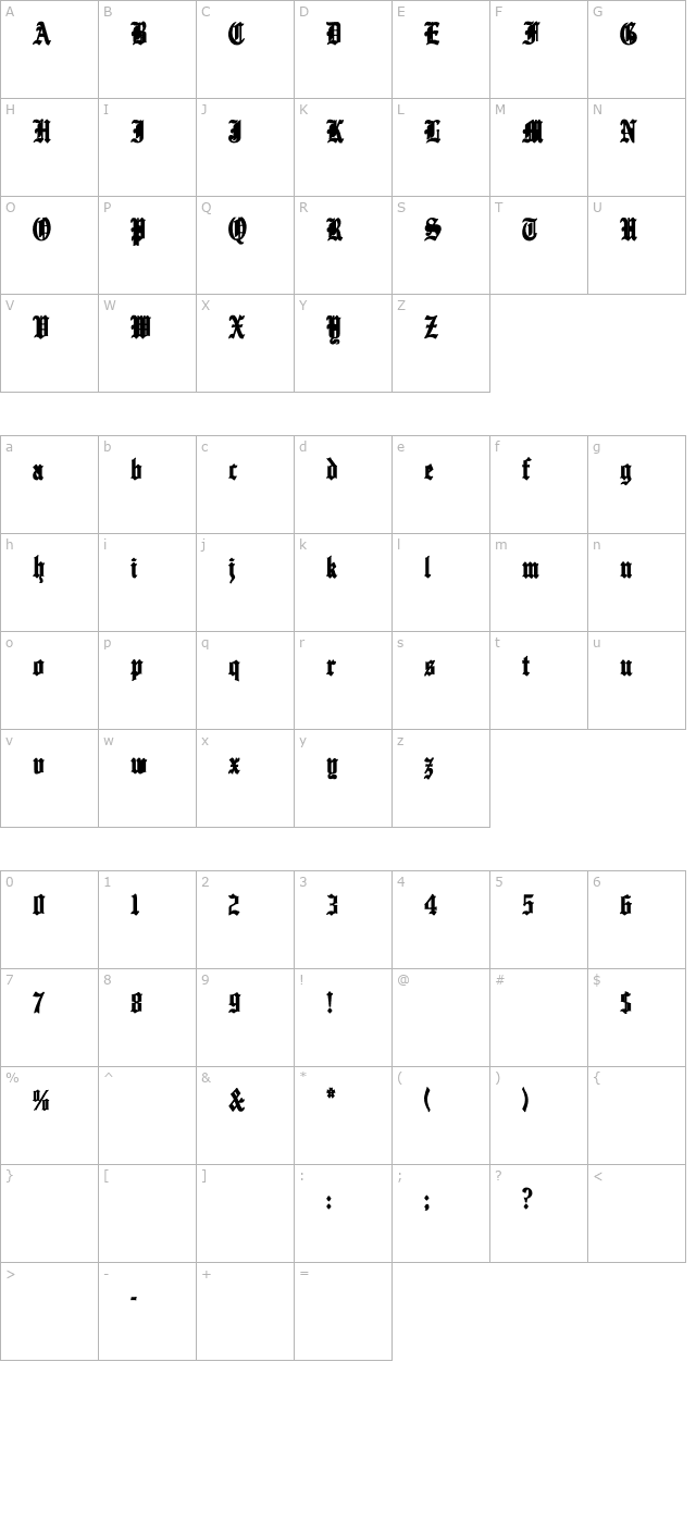 englishtowne-normal-cn-bold character map