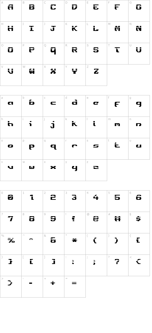 Ensign Flandry Laser character map