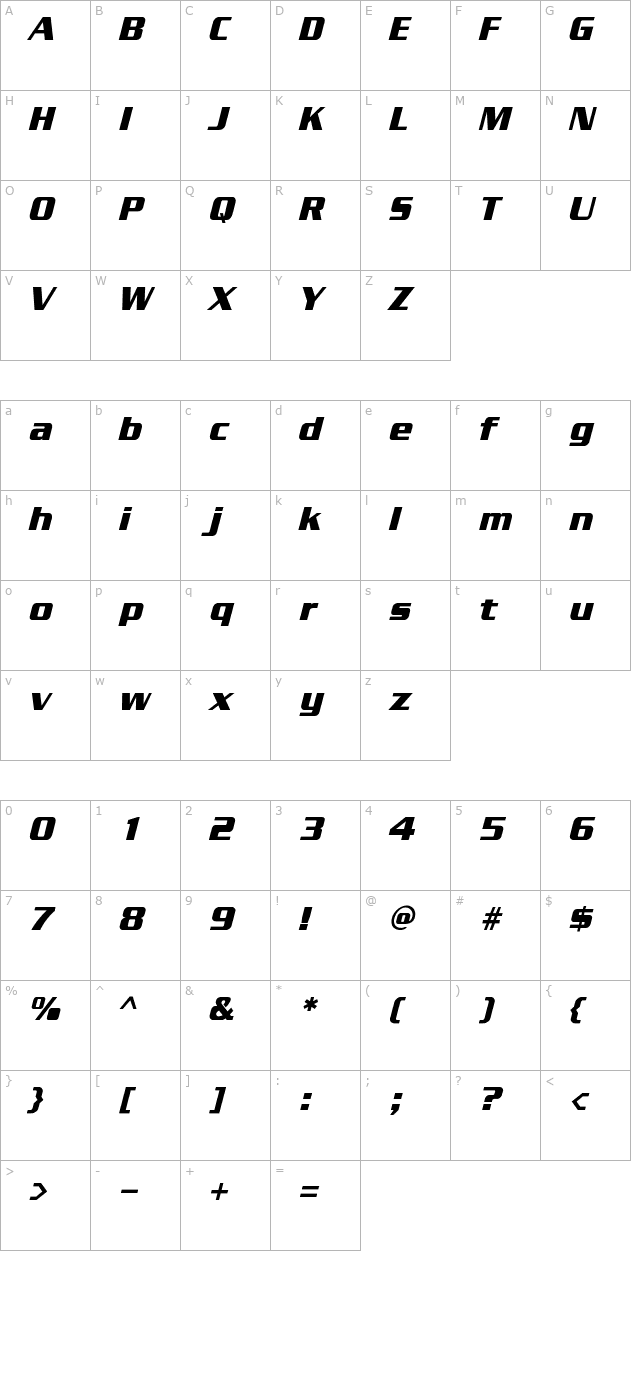 enter-sansman-bold-italic character map