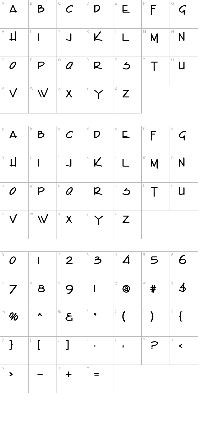 enview-bold character map