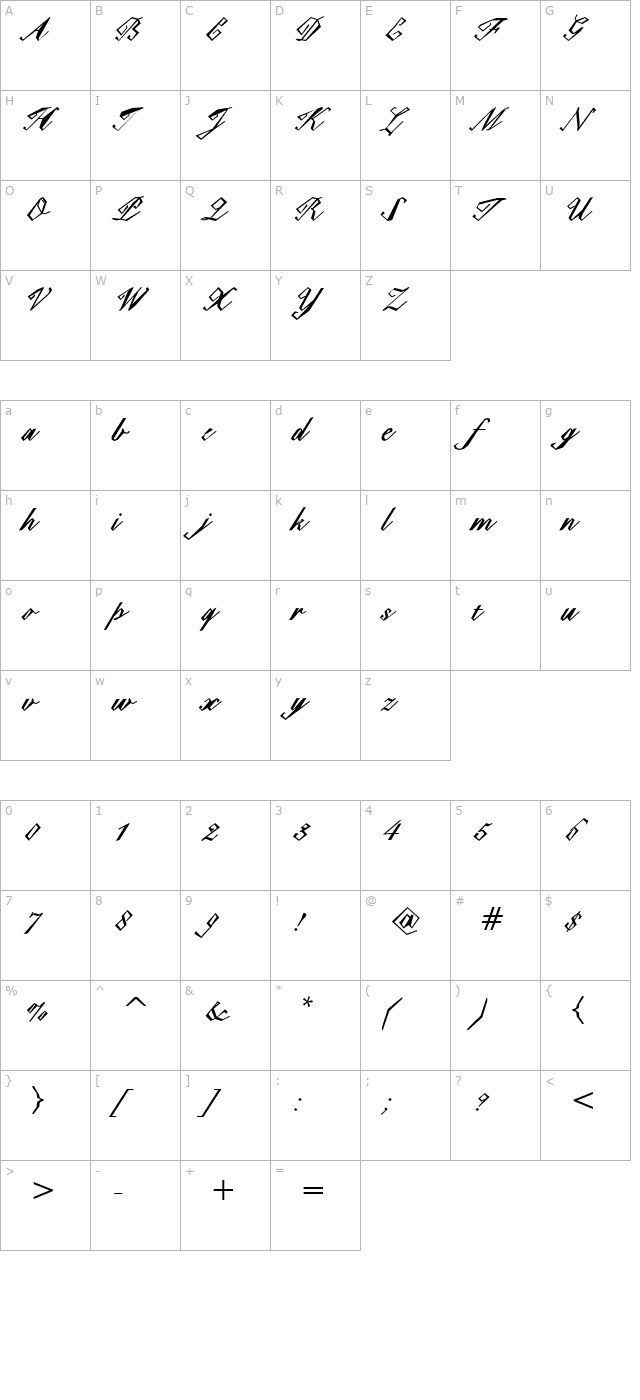 Epaulet character map