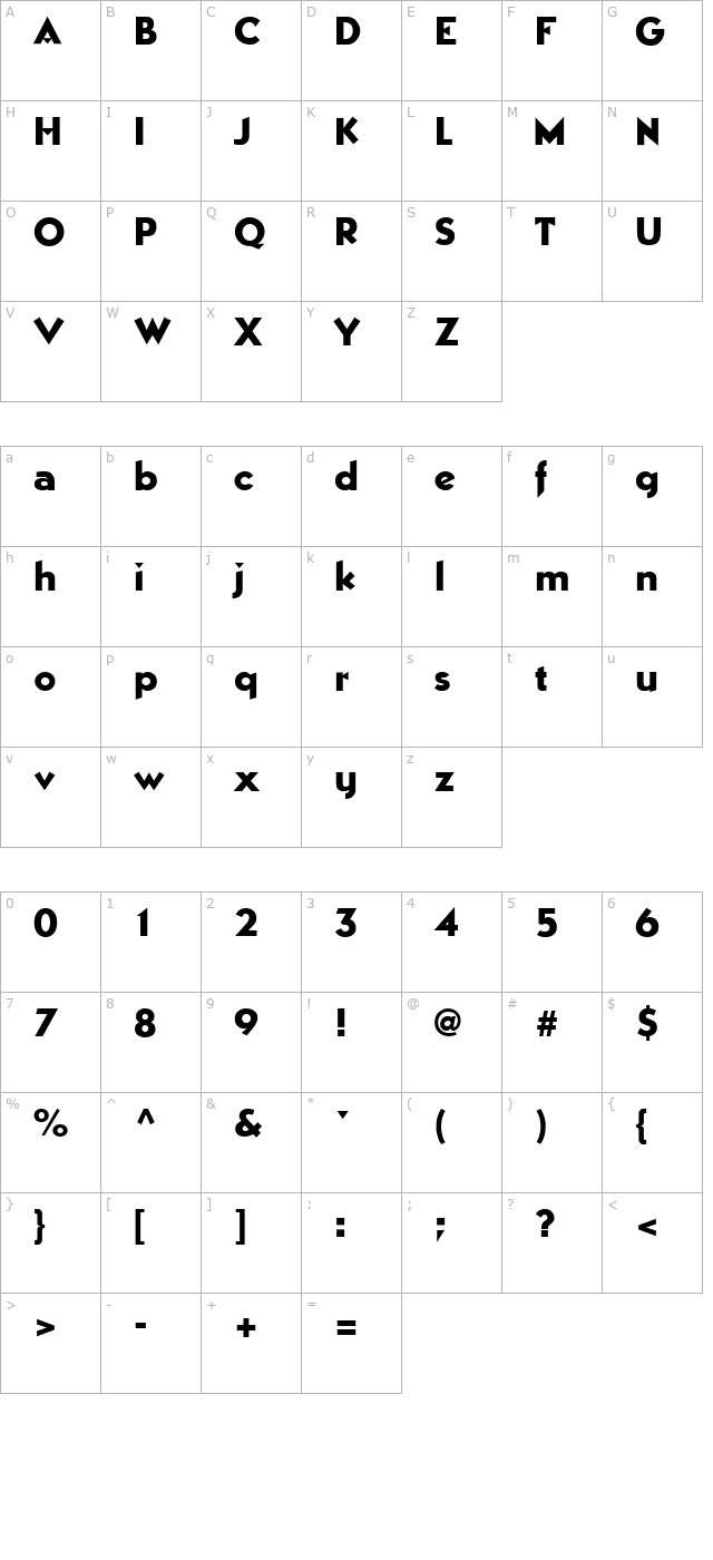 EpicGothic Regular character map