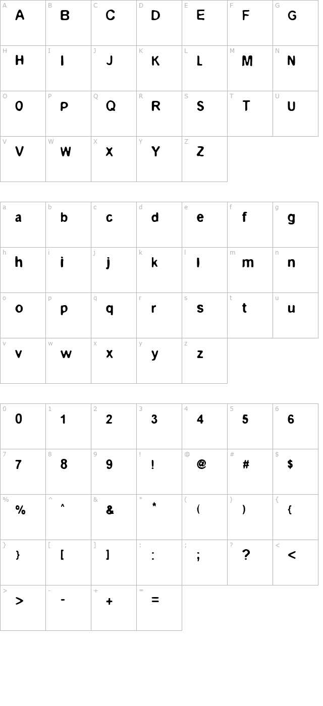 Epilog character map