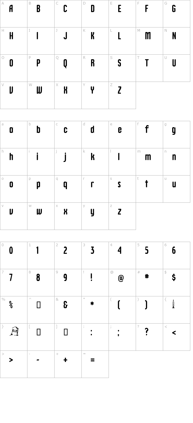 epitough character map