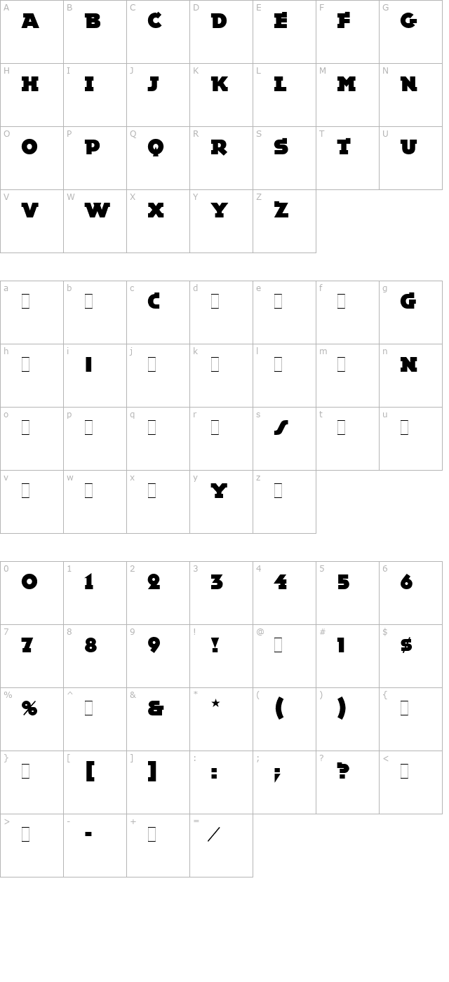 epokha-let-plain10 character map