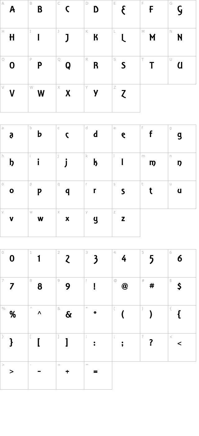 Equinox ICG Alt character map