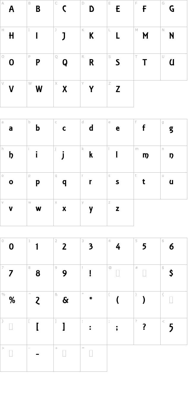 equinoxletplain1 character map