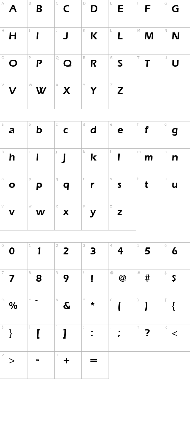 ErgoDemi-Regular character map