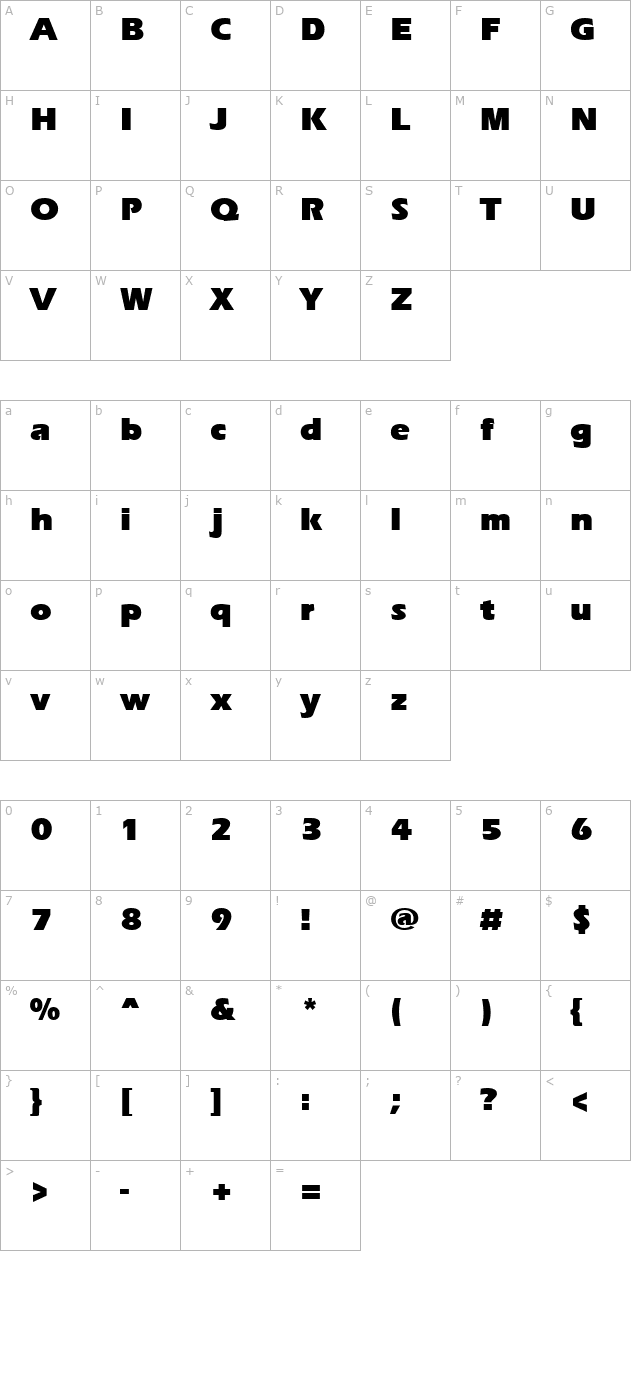 ergoeblack character map