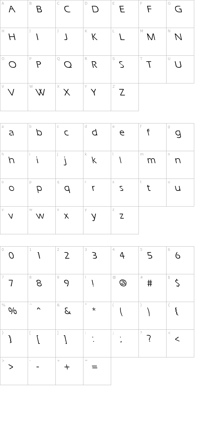 ergoebs-regular character map