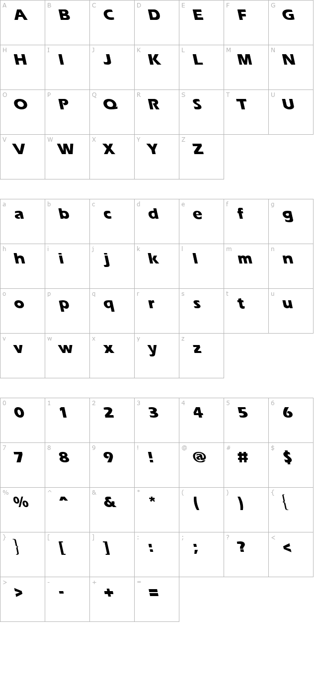 ErgoeExtraboldBS Regular character map