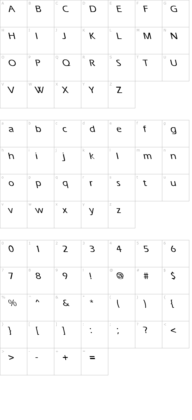 ergoemediumbs-regular character map