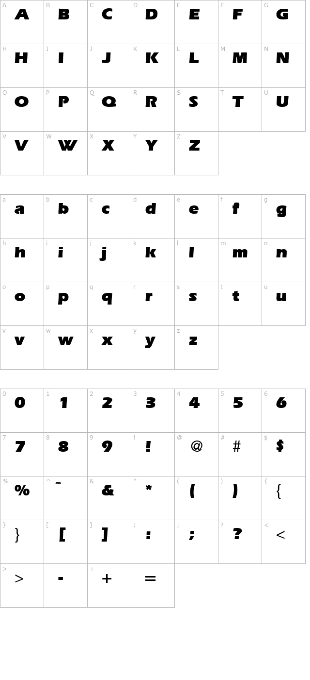 ErgoUltra-Regular character map