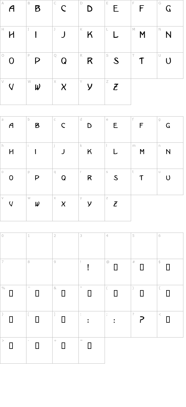 ericanscapsssk character map