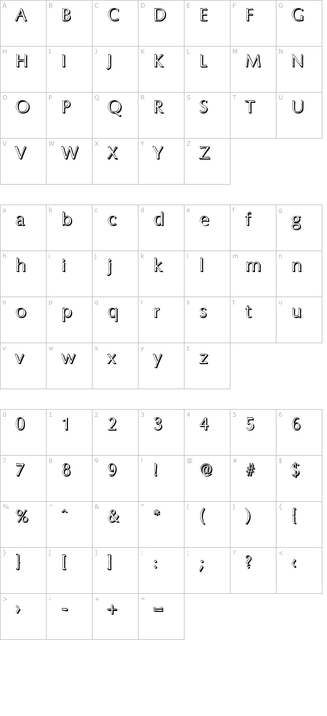 ericbeckershadow-light character map