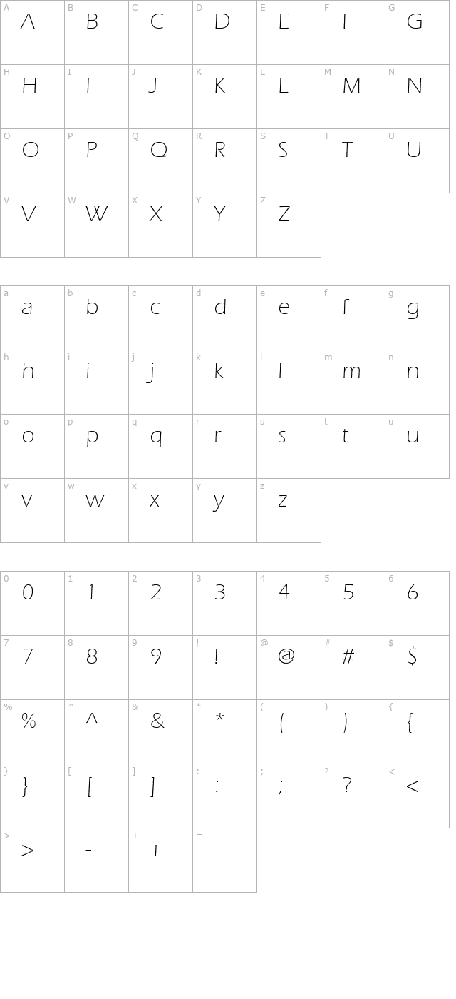 ErieLight character map