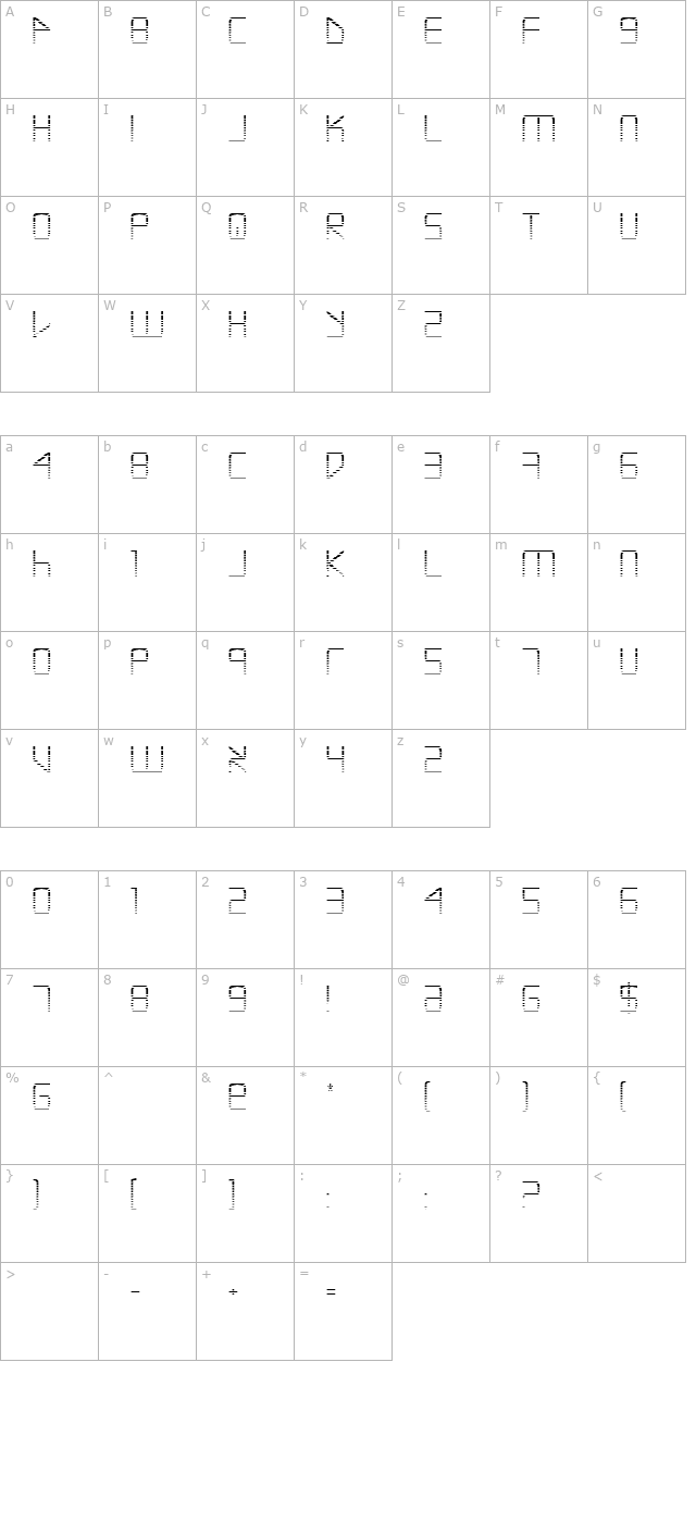 Escape Artist Gradient character map