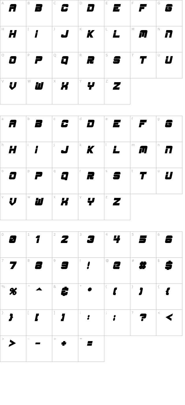 ESP_Bold_Italic character map