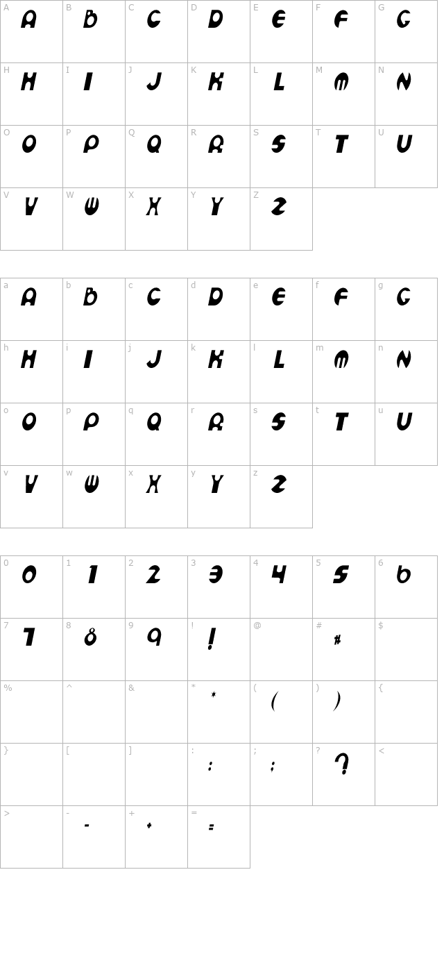 espheres-cn-italic character map