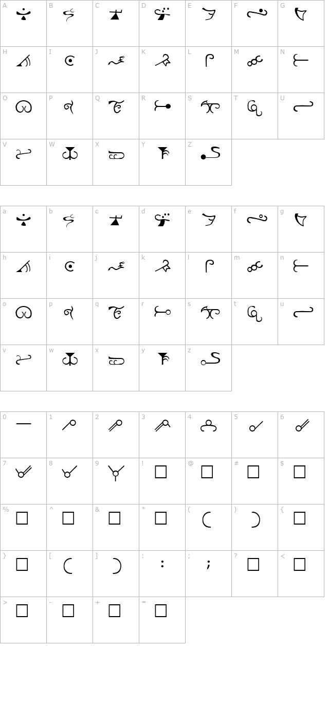 Espruar Elvish FR character map