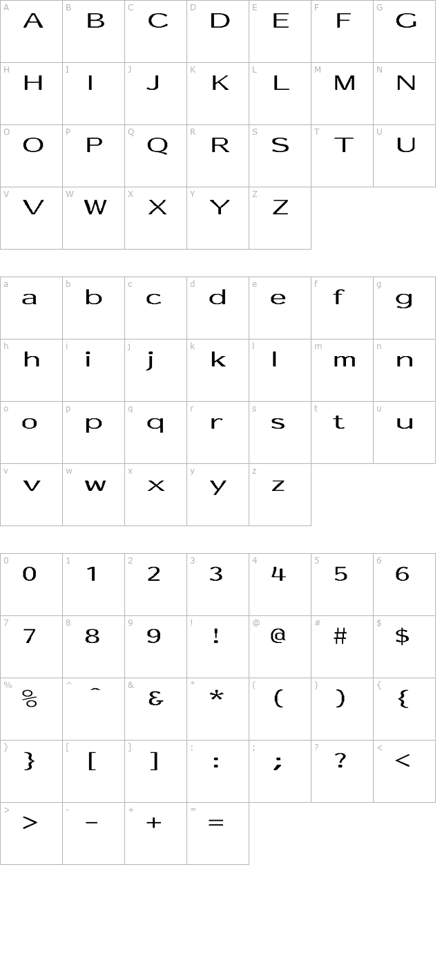 Essay-Normal Ex character map