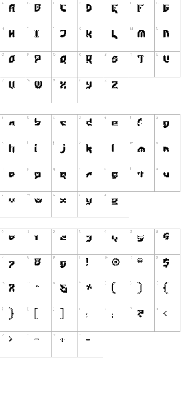 estukioutline character map