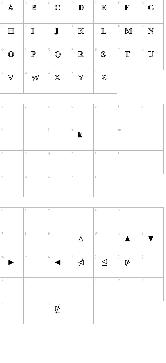 euclid-math-two-bold character map