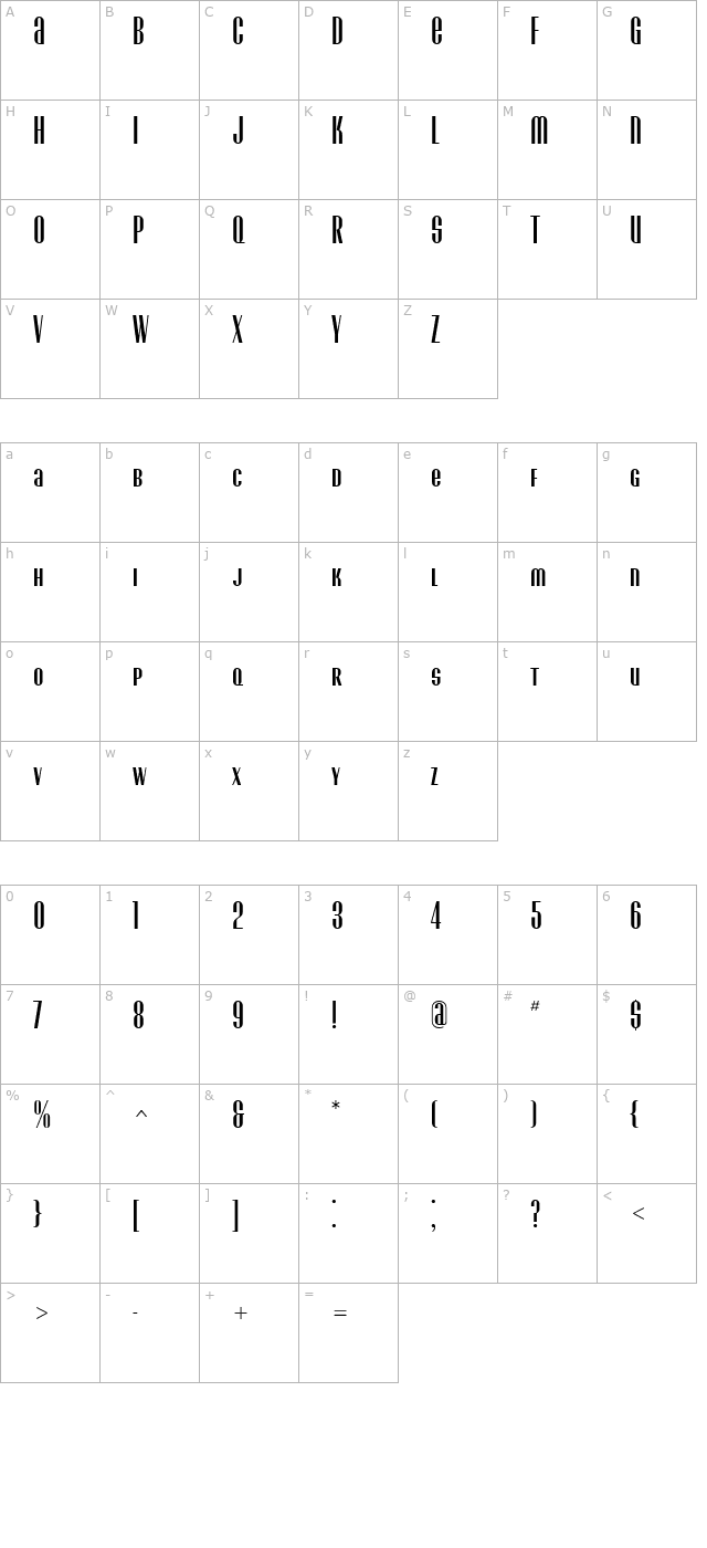 eunoiacondensedunicase character map