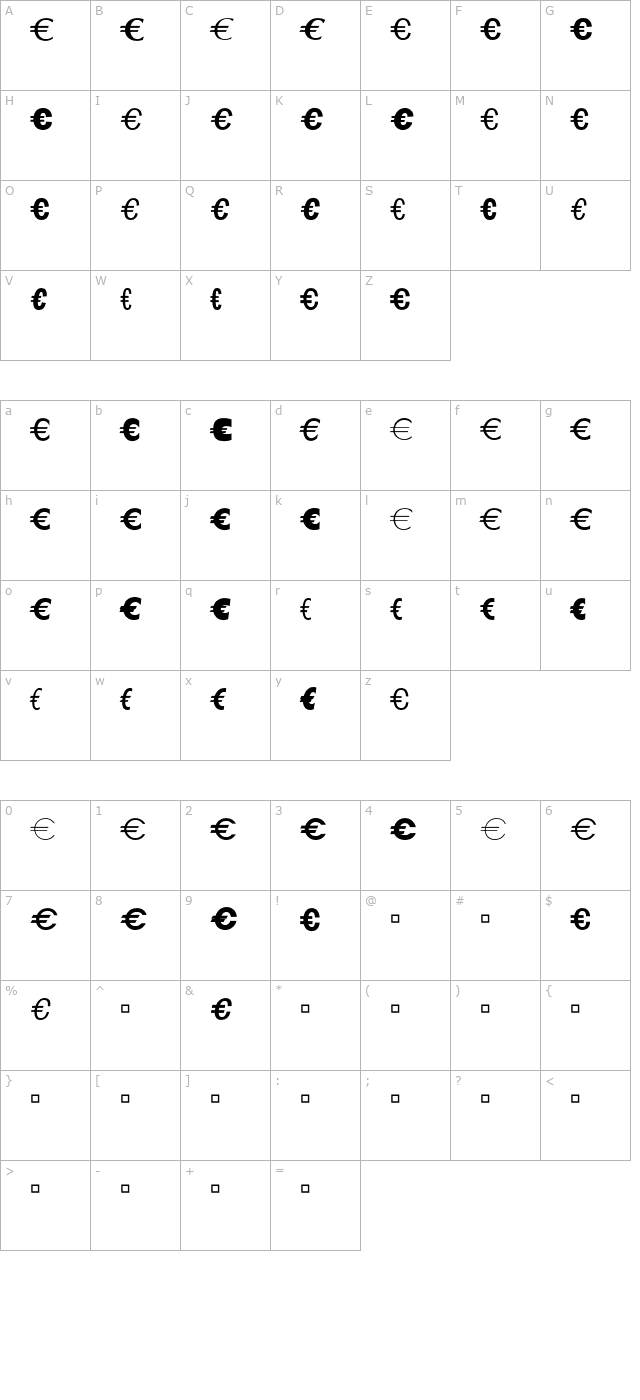 EuroA-Logo character map