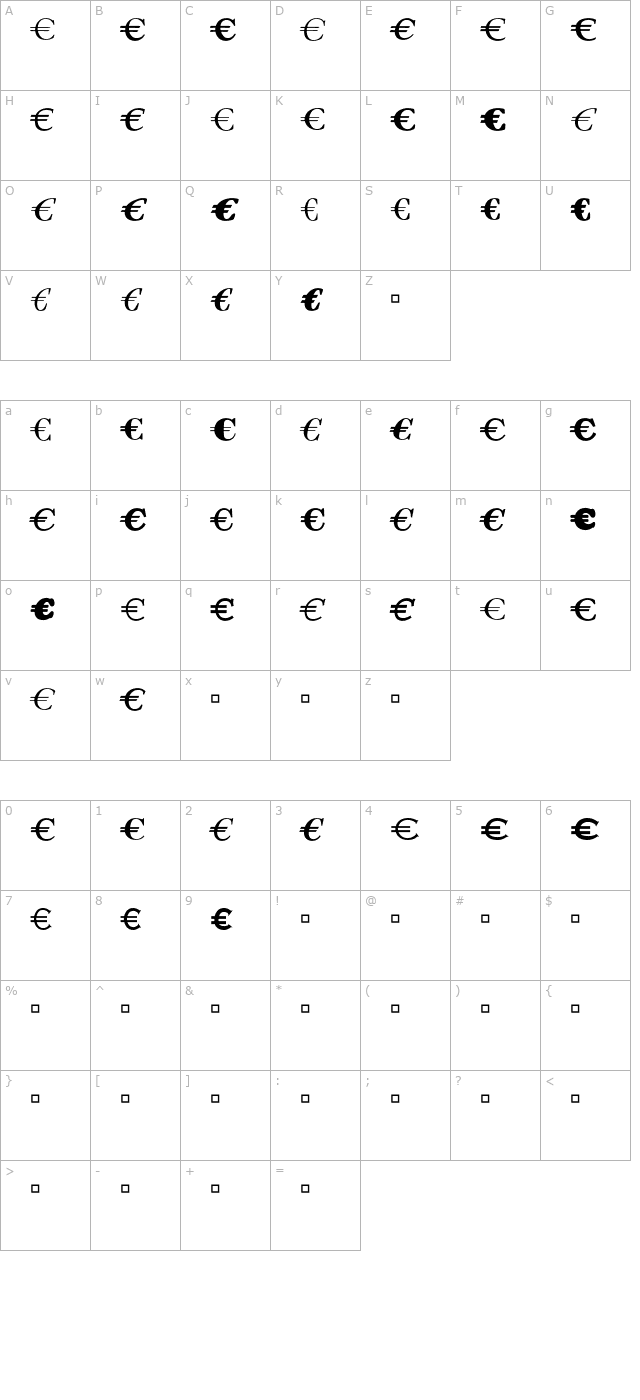 EuroB-Logo character map